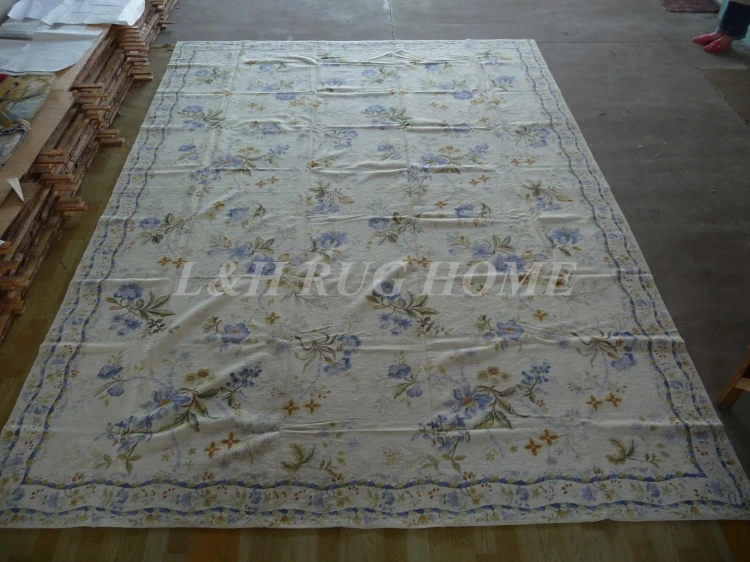 Free shipping 10K 10'X14' needlepoint rugs, 100% New Zealand wool rugs