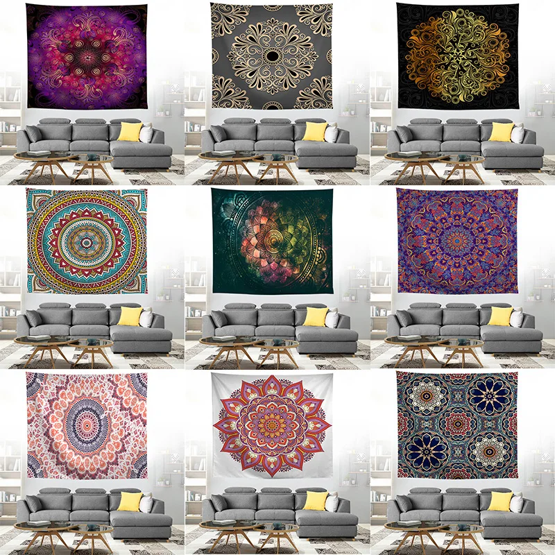 

ZEIMON Bohemia Mandala Microfiber 150*150 CM Square Tapestry Wall Hanging Carpet Throw Yoga Mat For Home Decoration