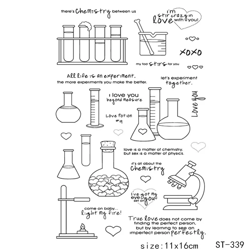 

ZhuoAng Experimental tube/laboratory Transparent and Clear Stamp DIY Scrapbooking Album Card Making DIY Decoration Making