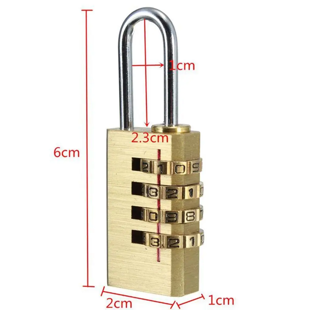 4 набора цифр Пароль Замок Комбинация чемодан металлический код замок латунный замок для шкафа шкафчика