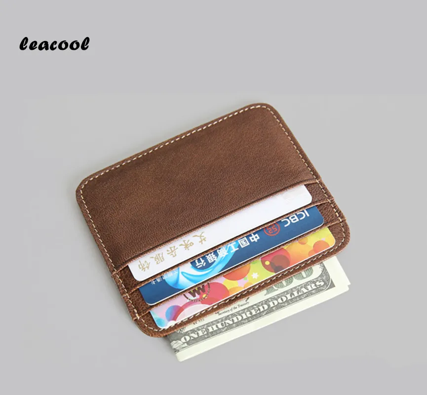 2018 New Arrivals Men Credit ID Card Holders Vintage Design Crazy Horse