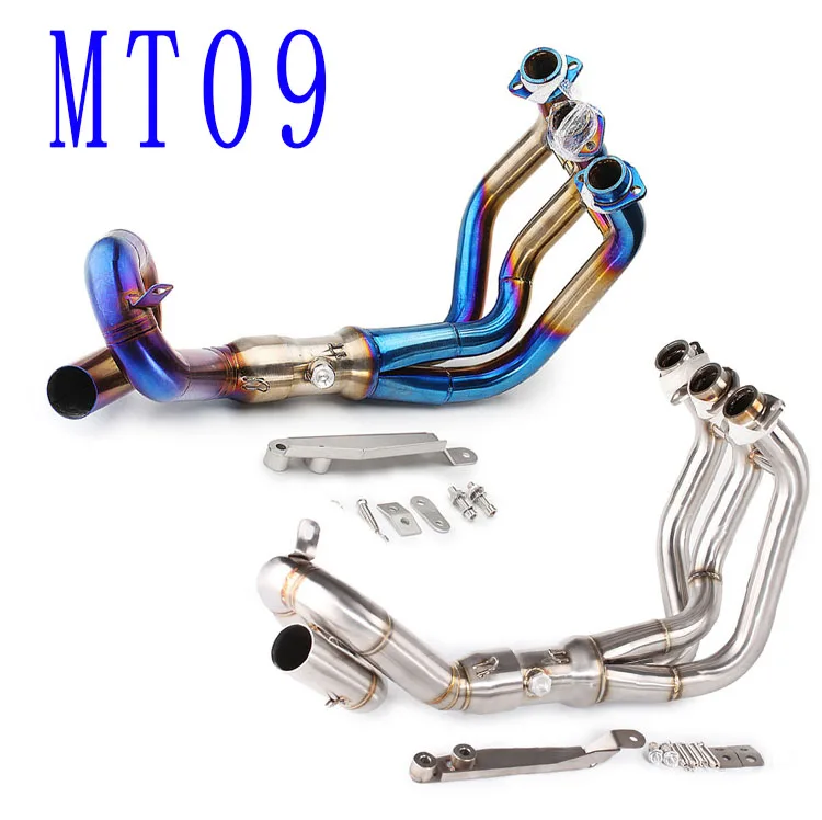 

MT-09 FZ-09 Slip-on Motorcycle Exhaust Link Middle Pipe Escape Full Connect System For Yamaha MT09 FZ09 2014 15 16 17 2018 year