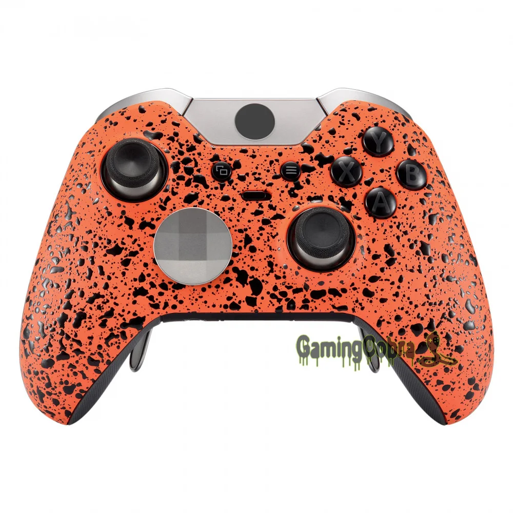 eXtremeRate Textured Orange Faceplate Cover Front Housing Shell Replacement Kit for Xbox One