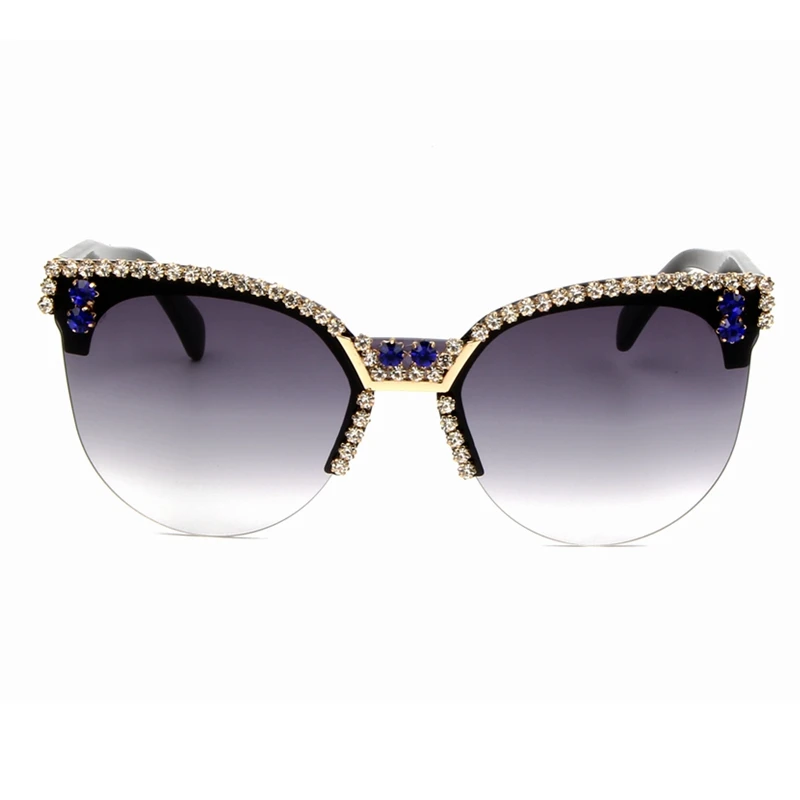 Модные роскошные солнцезащитные очки кошачий глаз, Rhienstone, женские брендовые Дизайнерские мужские солнцезащитные очки, винтажные женские солнцезащитные очки