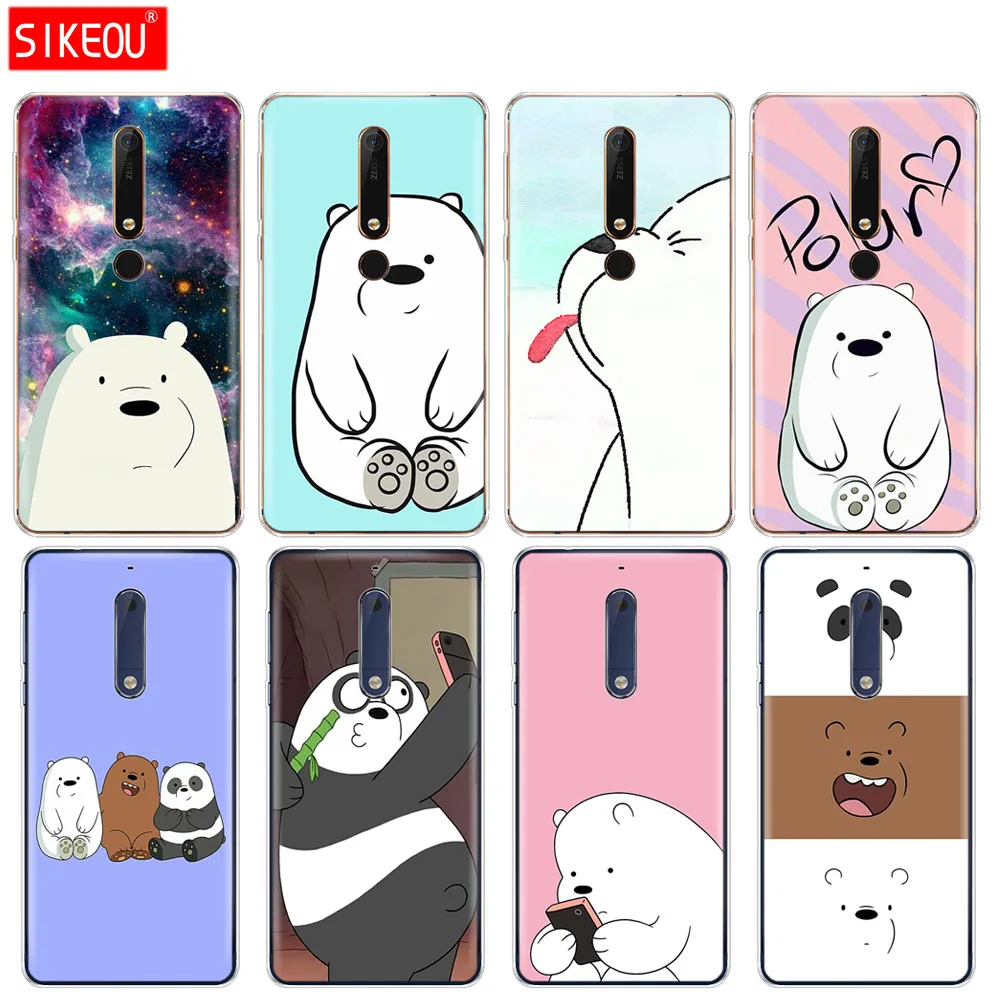 

silicone cover phone case for Nokia 5 3 6 7 PLUS 8 9 /Nokia 6.1 5.1 3.1 2.1 6 2018 We Bare Ice Bear Panda style