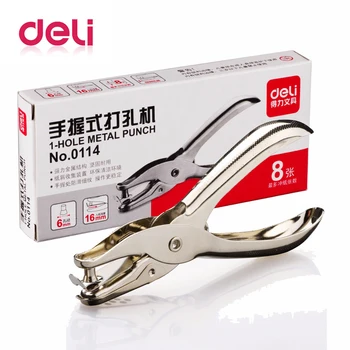 Deli 1PCS Metal Hole Punch Solid Silver Color Single 1 Hole 6mm Deepth Mini Card Paper Practical Paper Punchs deli 0102 color random delivery paper punch metal practical design manual school office double hole 12mm deep paper punch