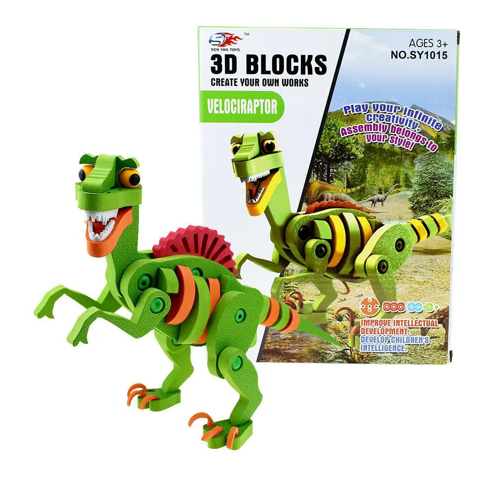 

Bloco3-D Jigsaw EVA Assembly 3D Dinosaur Animal Model EVA Jigsaw Puzzles Early Educational Intelligence Toys Gift Children Kids