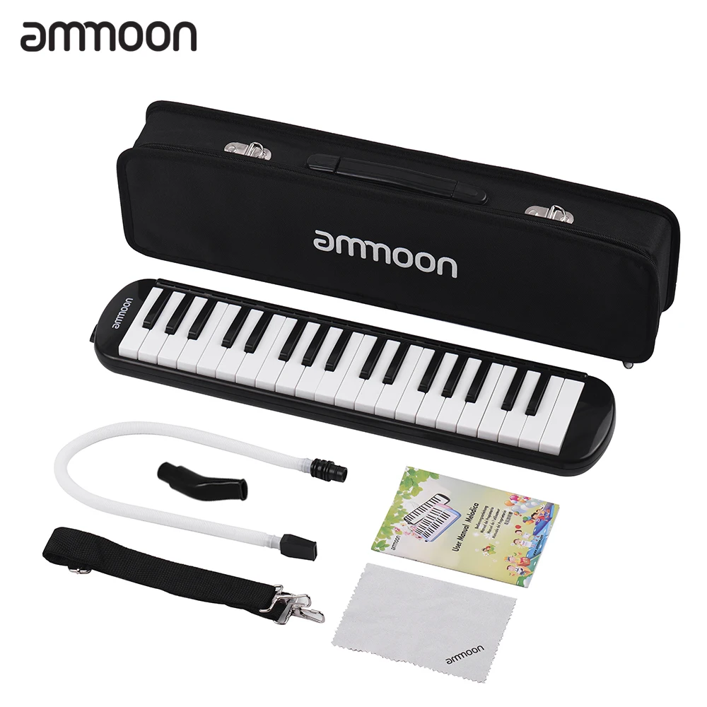 Ammoon melodica 37 ключей Pianica Фортепиано стиль клавишная гармоника рот орган с мундштуком чистящая ткань чехол для переноски