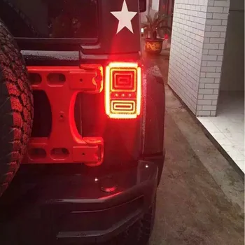 

EU/USA DRL Reverser Brake Turn Signal LED Rear Tail Light For Jeep wrangler Taillight With Brake Turning Reverse lights