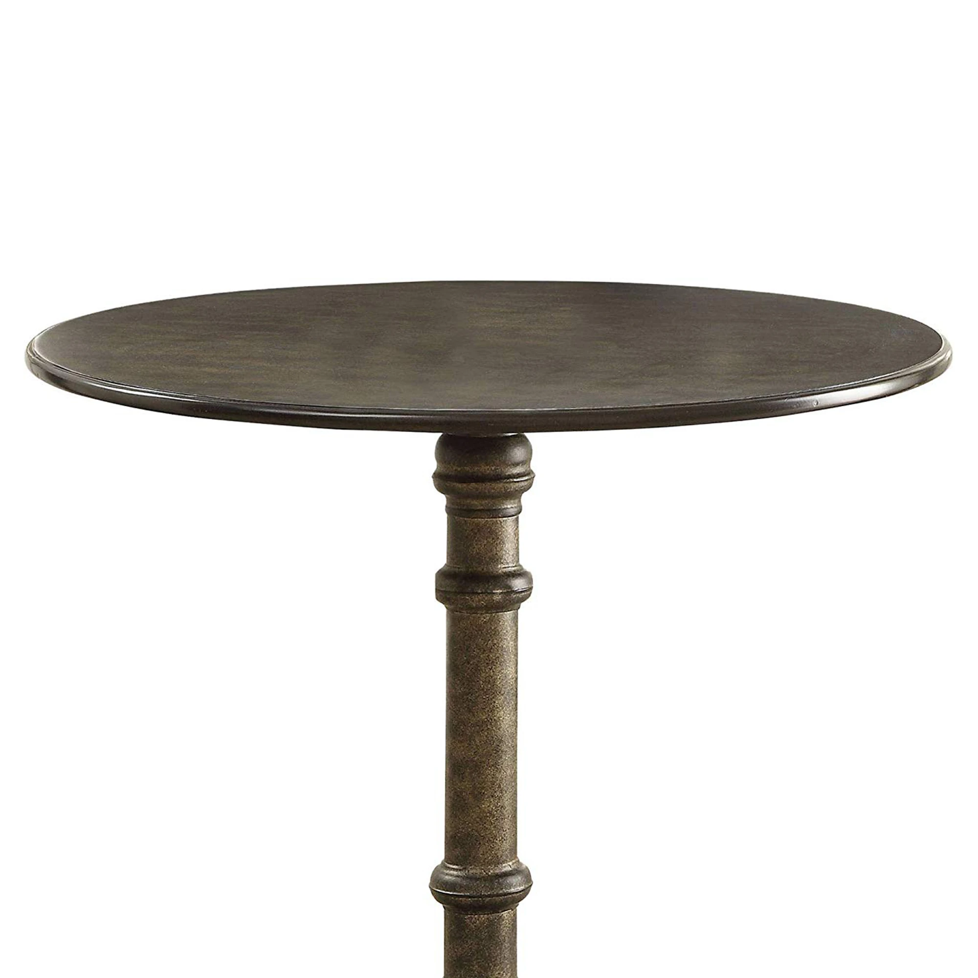 Round Transitional Metal Bistro Dining Table, Bronze (1)