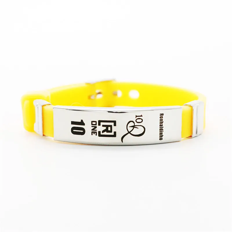 

1pcs high quality silicone watch buckle bracelet rubber power wristband football sports bangle as Ronaldinho fans gift