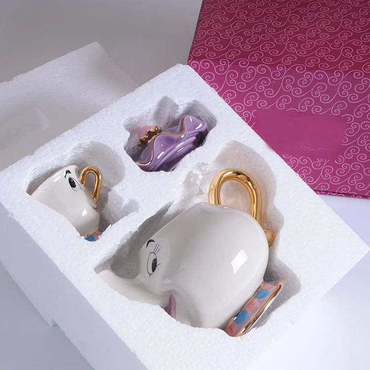 Мультфильм красота и чудовище чай горшок кружка Mrs Potts Чип чай горшок чашка один набор прекрасный подарок - Цвет: 1 CUP and 1 POT