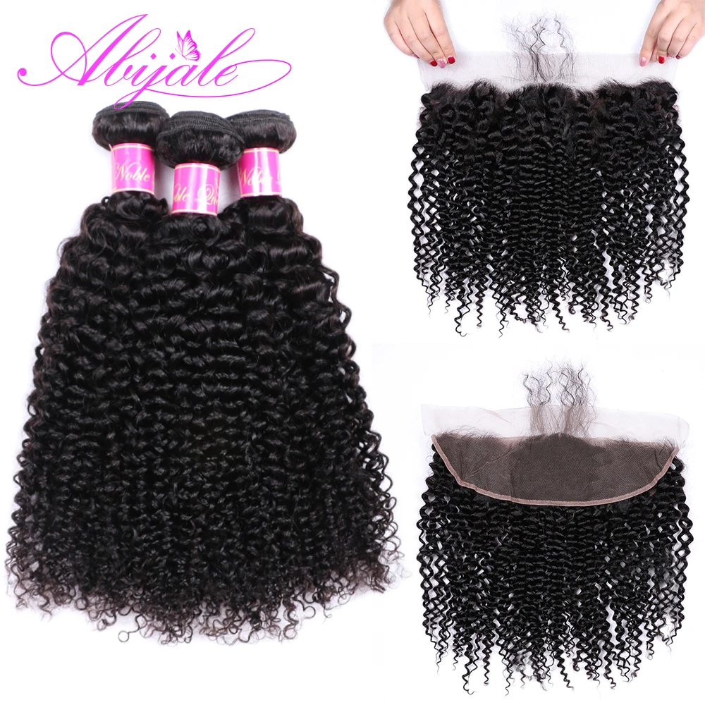 Buy Abijale Curly Bundles With Closure Indian Hair Bundles With Frontal Human