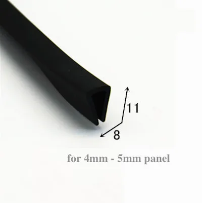 Rubber U Strip Edge Shield Encloser Bound Glass Metal Wood Panel Board Sheet for Cabinet Vehicle Thick 0.5mm- 10mm x 1m Black - Цвет: same as the pic-11