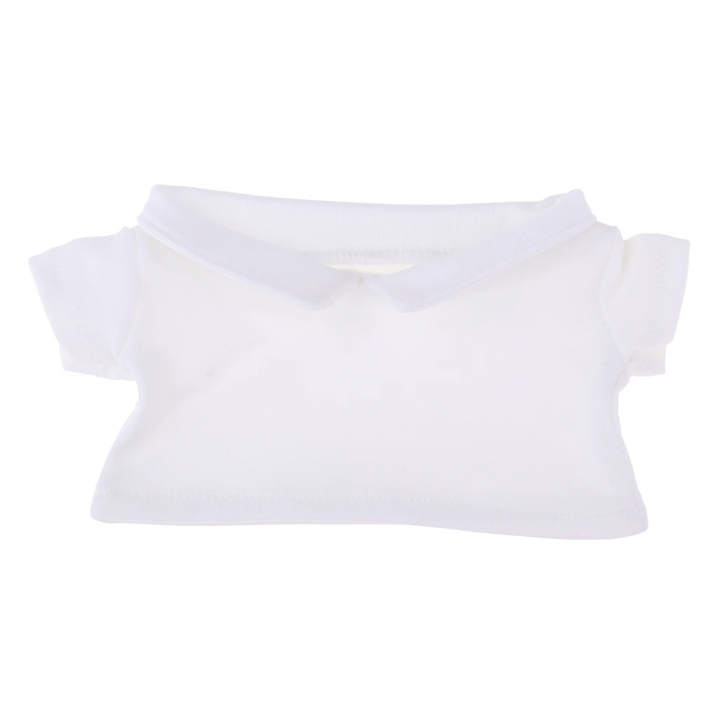 

Cute Pure White Short Sleeve Tee Solid Color T-shirt For 20-23cm Fashion Dolls Dress up Accessory