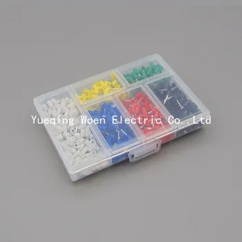 

850pcs/lot E7508 0.75mm 20AWG Bootlace cooper Ferrules kit set Wire Copper Crimp Connector Insulated Cord Pin End Terminal