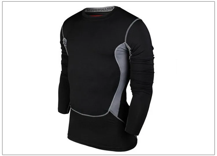 Все-в-одном компрессионный базовый слой футболка мужская с длинным/коротким рукавом джиу джитсу фитнес-набор спортивные лосины/Леггинсы Плюс Размер - Цвет: Черный