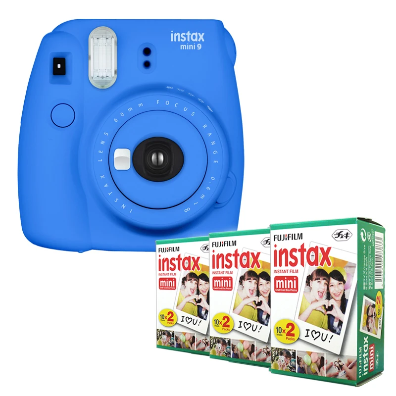 Fujifilm Instax Mini 9 Кобальт синяя мгновенная камера+ Fuji 60 пленка фото белый край картина обычная