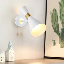 BEIAIDI скандинавский простой светодиодный настенный светильник E27+ G4 Современный Железный прикроватный настенный светильник с переключателем Крытый спальня балкон коридорный гостиничный светильник