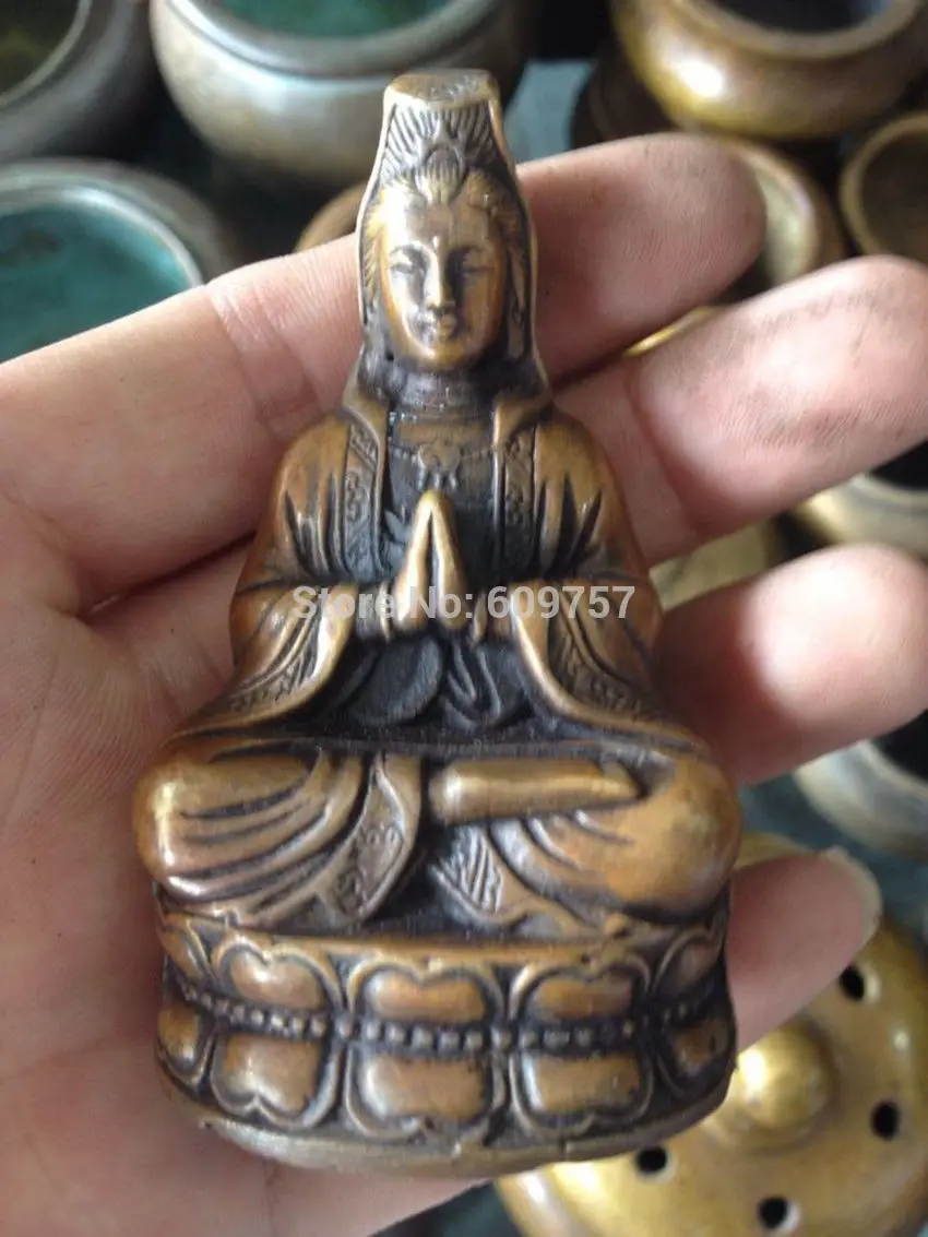 

Collectible Decorated Palace Antique Kwan-yin buddha Bodhisattva Bronze Buddha Statue Decoration Copper Art Statue decoration