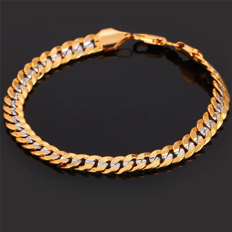 U7 Brand Necklace And Bracelet Set Two Tone Gold Color Hip Hop Cuban U7 Brand Necklace And Bracelet Set Two Tone Gold Color Hip Hop Cuban Link Chain Jewelry For Men Gift S566 In Sets From Accessories On
