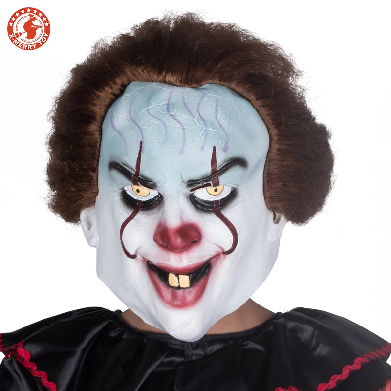 

2019 New Scary Pennywise Mask Full Head Latex Horror Clown Mask For Halloween Cosplay