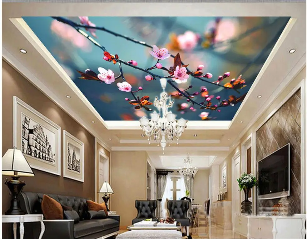 3d обои с именем цветок персик вишня потолок Зенит комната современные украшение