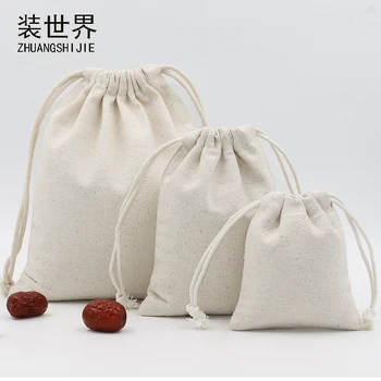 

13*16.5cm Canvas Bag Pouch Wholesale Food Bag Logo Printed Drawstring Gift Bags Packing Bags Wholesale Price