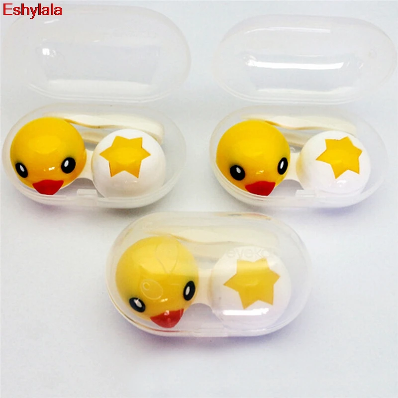 

Contact Lens Case Box Travel Kit Mini Eyewear Accessories Cartoon Duck Design Contact Lens Box Case Holder Container Case