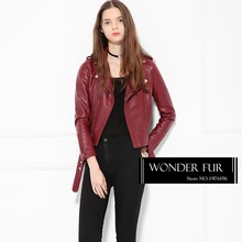 Для женщин из кожи и замши вина дубленка с поясом Винтаж Дизайн натуральная кожа куртка высокого Стандартный Новая Зеландия дубленка
