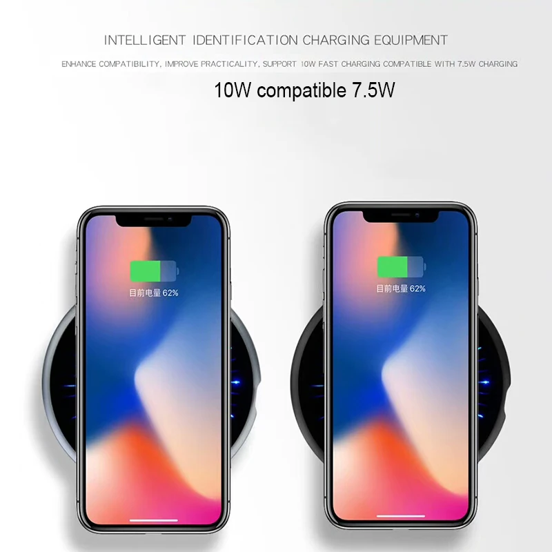 

10W Fast Charger Wireless Charger for iPhone X Xs Ma 7 8 Plus for Samsung Galaxy S8 S9 Note 8 Plus S7 Edge Wireless Charger Pad