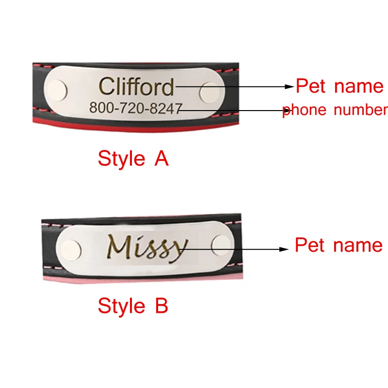 Duopi Soft Leather Personalized Solid Dog Collars Custom DIY Cat Puppy Pet Name ID Collar Free Engraving for Small Medium Dogs