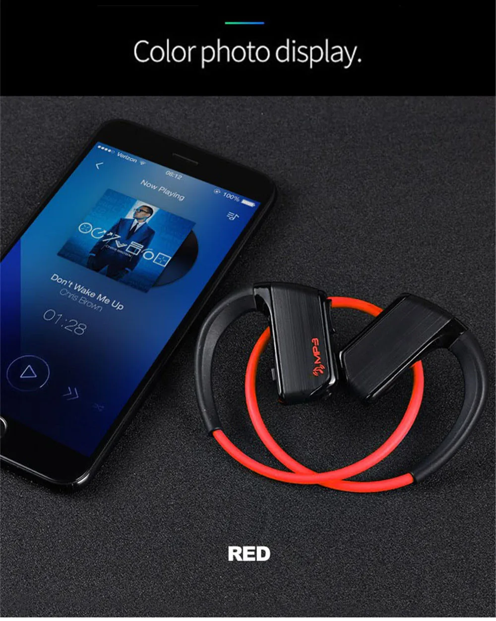 Askmeer 8GB Mp3 Music Player Headsets+Wireless Bluetooth Sport Earphone  Sweatproof Earbuds Headset with Microphone Handsfree Call (3)