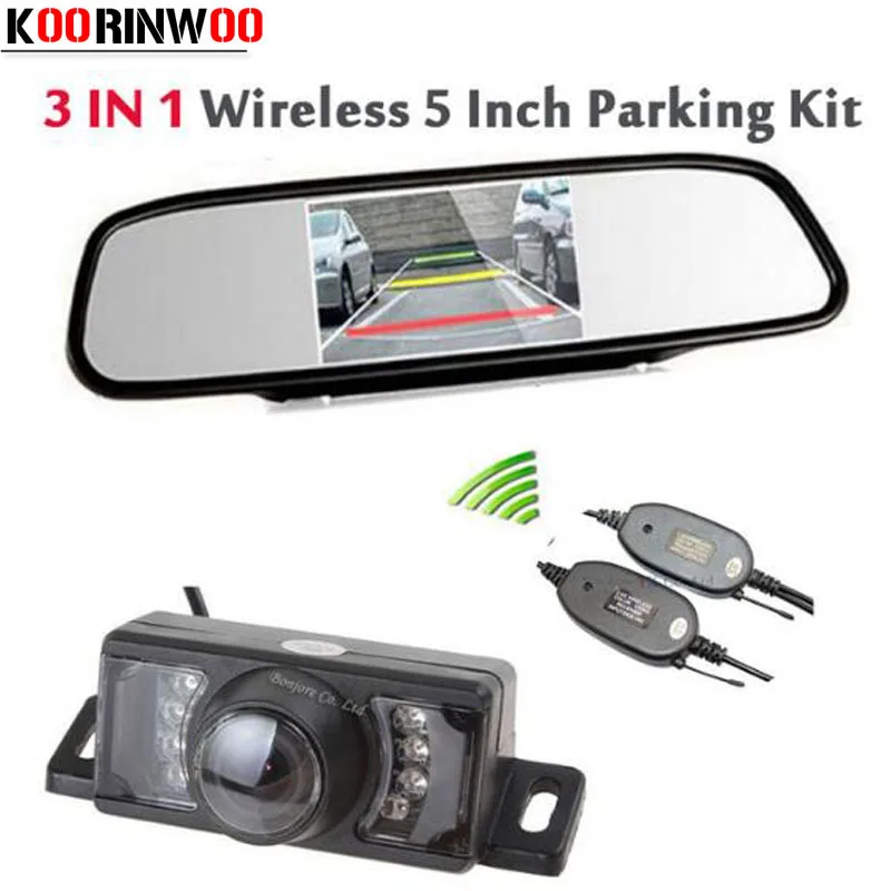 

Wireless Adapter 5'' LCD TFT Mirror Monitor + 7 infrared Night Vision Rear View Camera Waterproof Backup Reverse camera Parking
