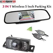 Wireless Adapter 5” LCD TFT Mirror Monitor + 7 infrared Night Vision Rear View Camera Waterproof Backup Reverse camera Parking