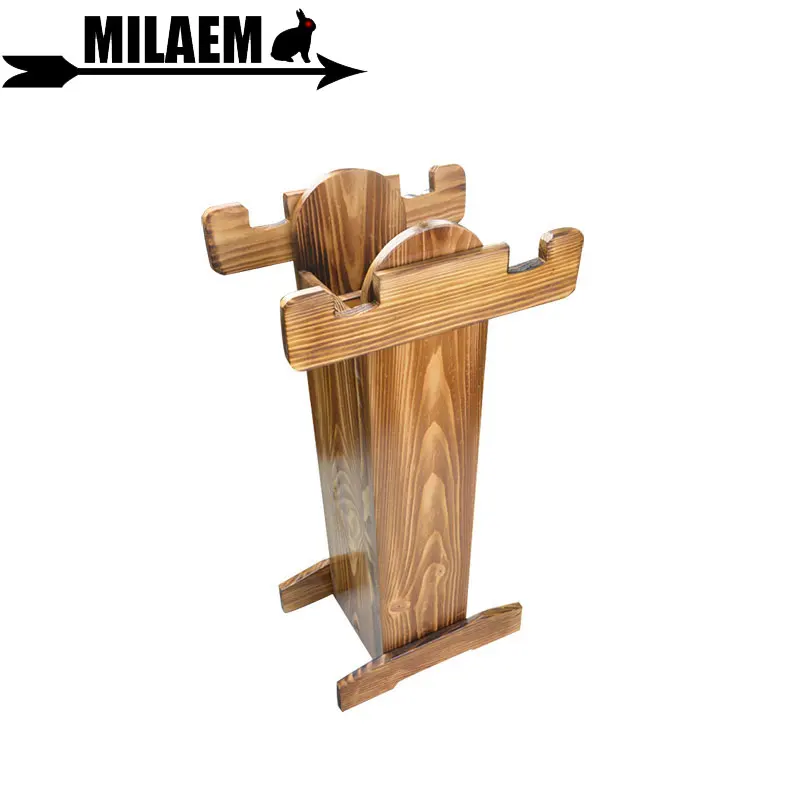 

1pc Archery Bow Stand Wooden Arrows Holder Recurve Compound Longbow Show Display Arrow House Hunting Shooting Accessories