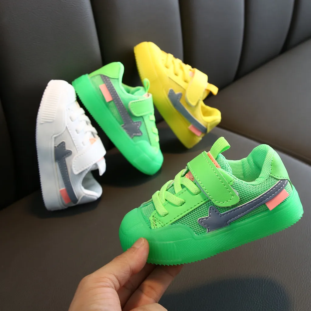 

2019 new Children Shoes Boys Girls Flat Casual Shoes Fashion Jelly Color Kids Sneakers Breathable Non-slip chaussure enfants