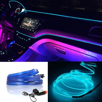 

3M 10 Colors Car Styling DIY EL Cold Line Flexible Interior Decoration Moulding Trim Strips Light For Motorcycle and Cars