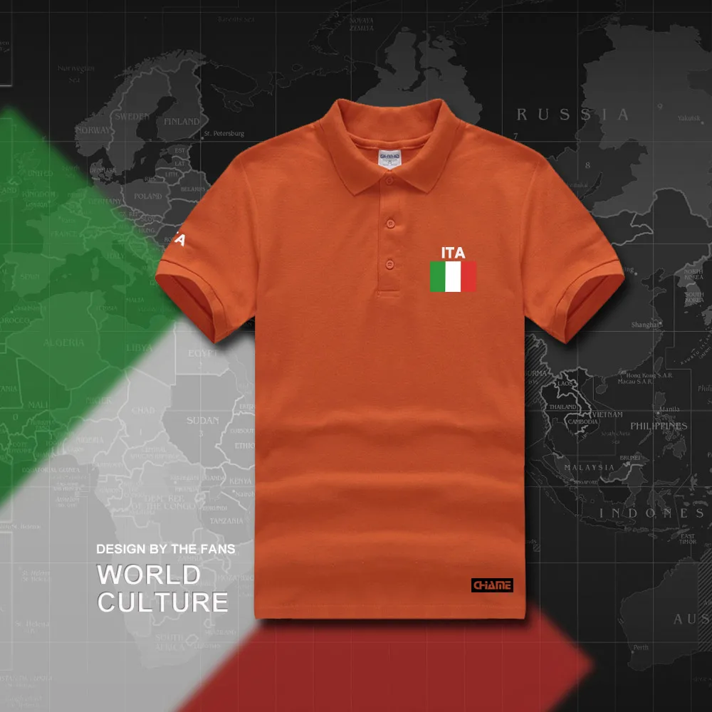 Италия итальянские рубашки поло мужские с коротким рукавом белые бренды с принтом для страны хлопок Национальный командный флаг Ита страна Топы
