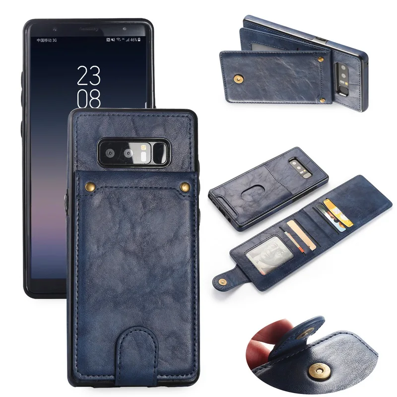 

YISHANGOU Flip Wallet Vertical Card Holder Leather Phone Case For Samsung Galaxy S8 S9 Plus S7 Edge Note 8 9 Retro Back Cover