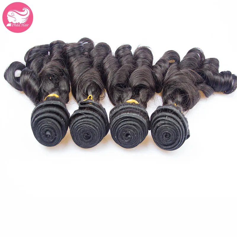 

7A Unprocessed Virgin Indian Funmi Hair Bundles 4Pcs Lot Romance Curl Human Hair Weave 10-28Inch Bouncy Curl Hair Weft Extension