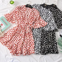 SINGRAIN новые летние женские шифоновые пляжные комбинезоны с v-образным вырезом и цветочным принтом женские Комбинезоны свободные праздничные сексуальные богемные комбинезоны