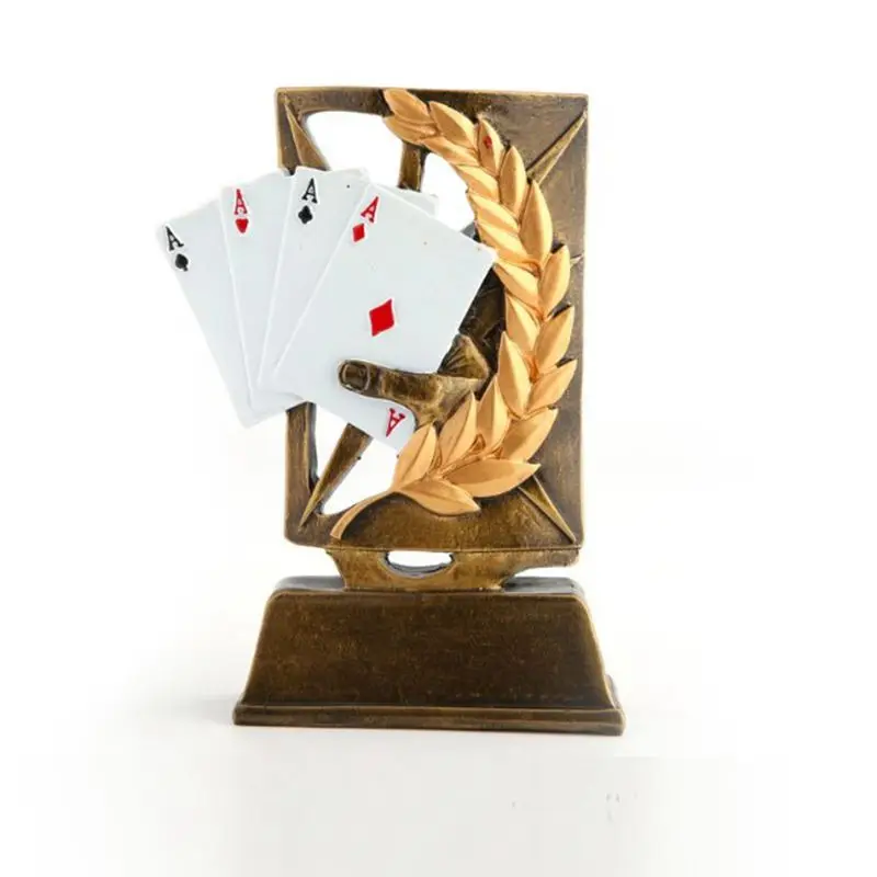Hot! Resin Casino Gold Metal Poker Cards Tournament 1st Place Winner