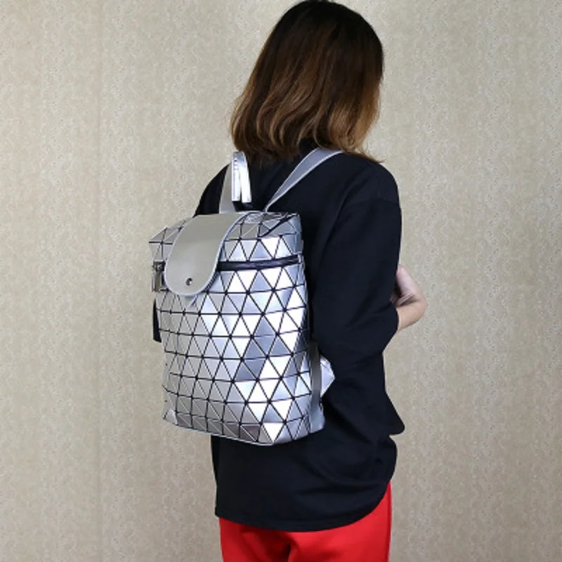 

Fashion Women Backpack PU Youth Leather Backpacks For Teenage Girls Female School Shoulder Bag Geometric Diamond Mochilas Mujer