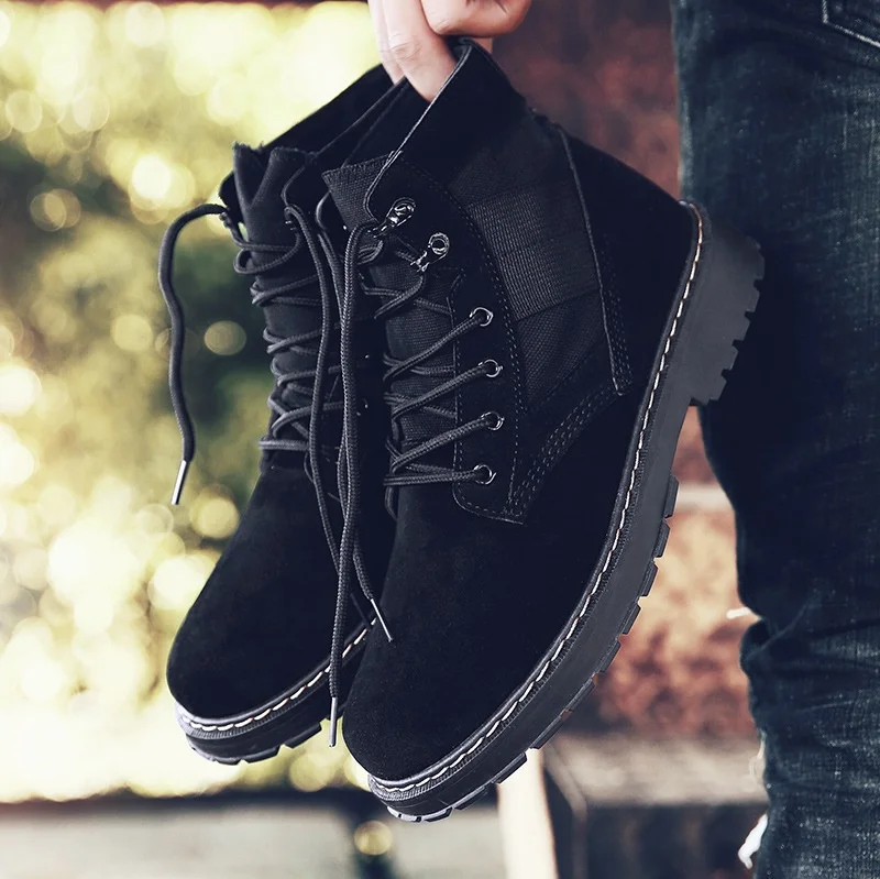 military style boots black