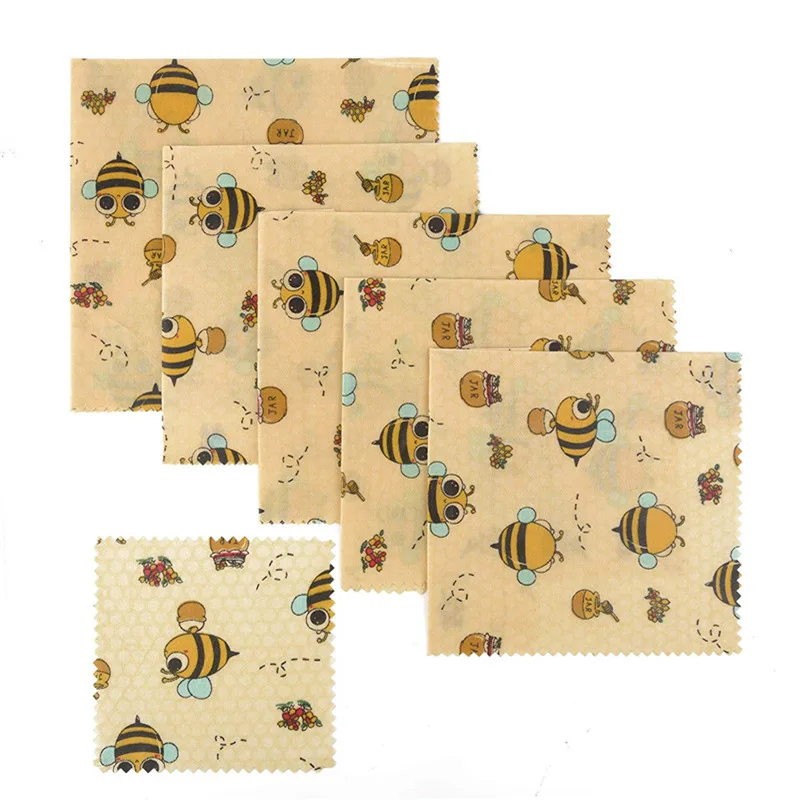 

2PCS Beeswax Food Wrap Reusable Eco Friendly Food Wrap Organic Natural Plastic Free Sustainable Fruit Storage Pouch