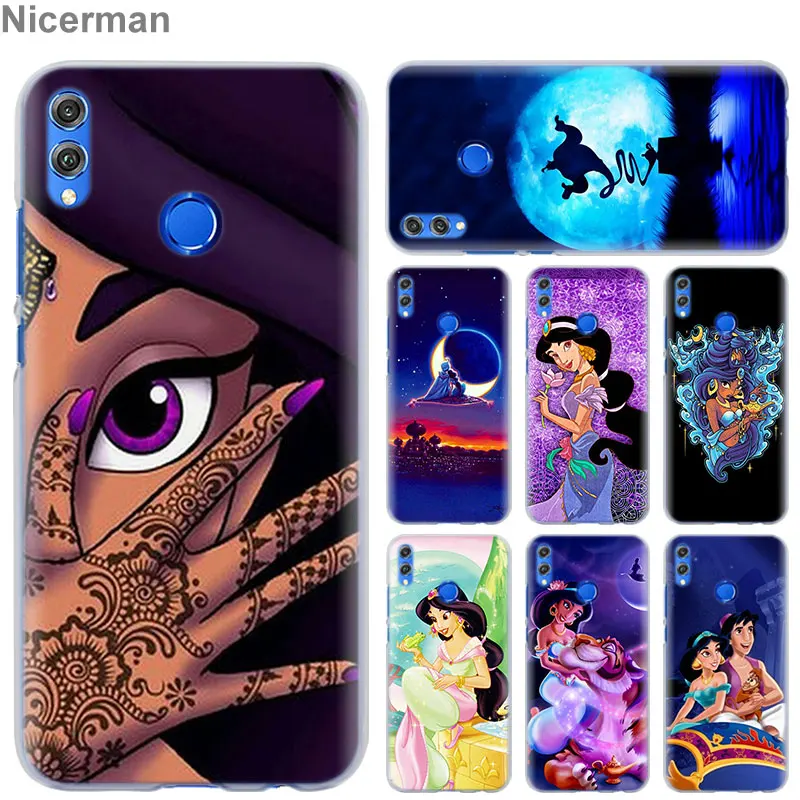 

Aladdin Jasmine Princess Phone Case for Huawei Honor 8X 8A Pro 8C 8S 9 10 Lite 20i Honor Play Y7 Y9 2019 Cover Case Coque