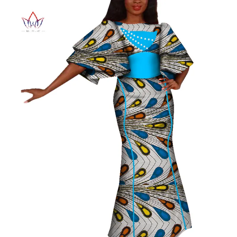 

Dashiki 2019 African Dresses for Women bazin nigerian Elegant african print dresses Elegant High Quality Dress BRW WY4229