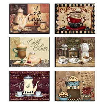 

Diamond Mosaic Coffee Cup Diamond Embroidery Beaded Wall Art Diamond Painting Full Square / Round Drill Picture Of Rhinestones