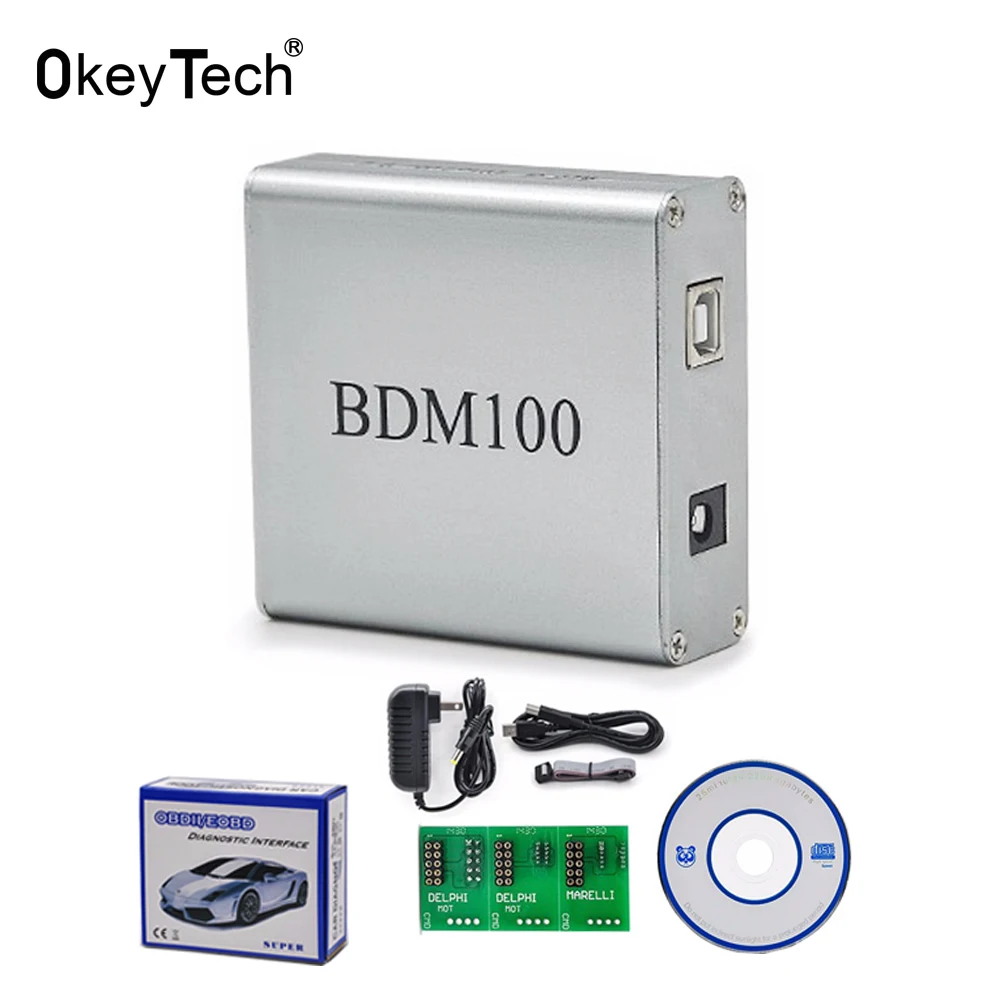 OkeyTech BDM100 ЭКЮ программист ремонт автомобилей Инструменты диагностики 12 В Мощность Авто Ключевые программист для MPC5XX процессор BDM 100